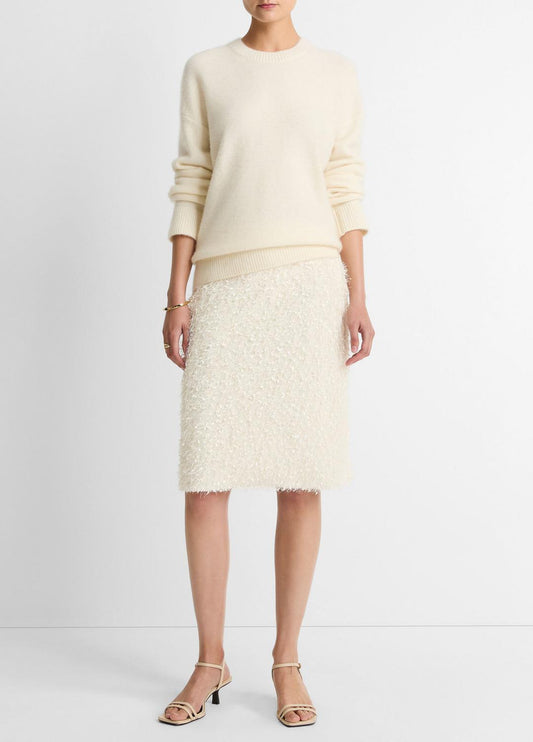 VINCE Customer Favorite - Feathery-Fringe Knee Skirt in Skirts
