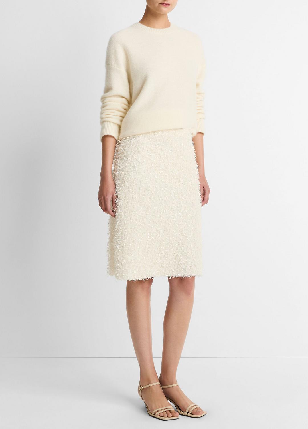 VINCE Customer Favorite - Feathery-Fringe Knee Skirt in Skirts