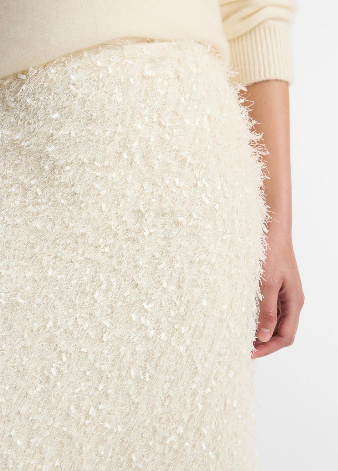 VINCE Customer Favorite - Feathery-Fringe Knee Skirt in Skirts