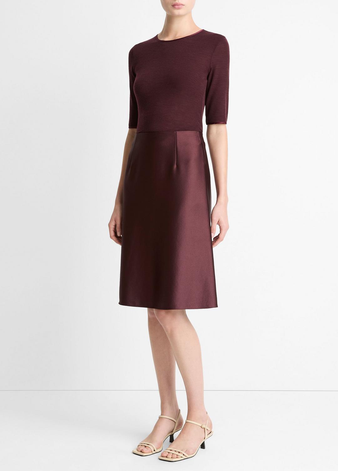 VINCE Great Value - Satin A-Line Knee Skirt in Skirts