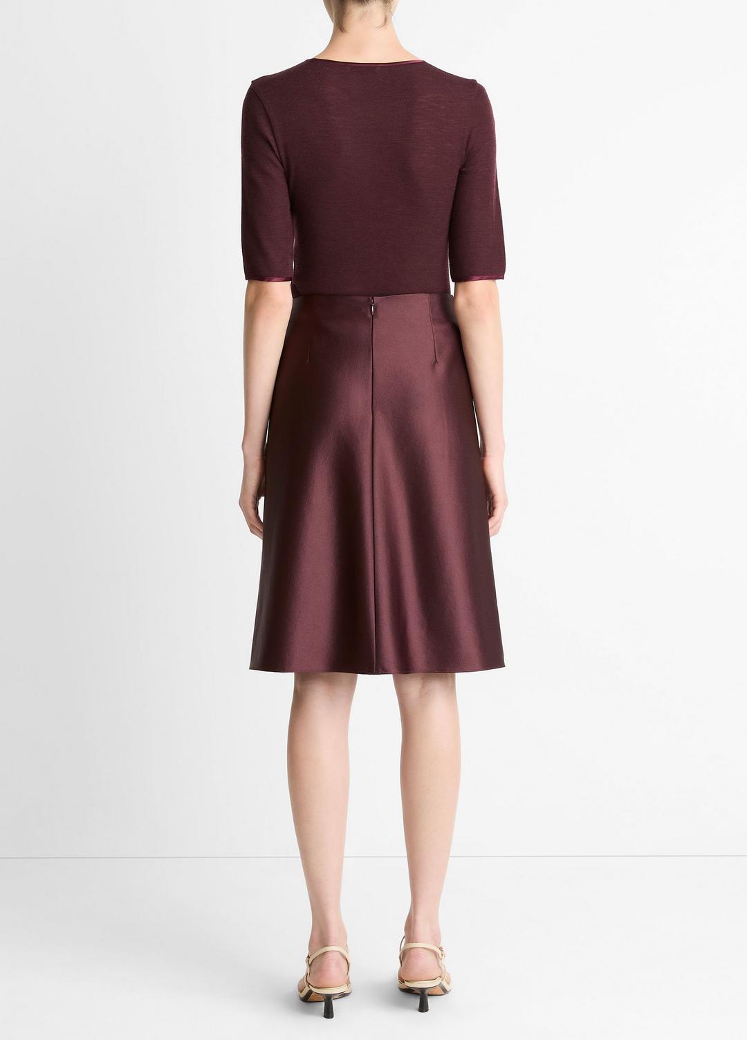 VINCE Great Value - Satin A-Line Knee Skirt in Skirts