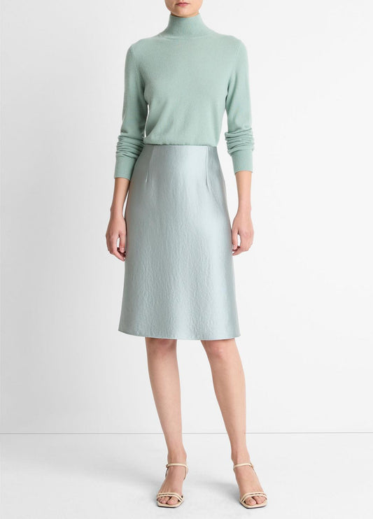 VINCE Smart Buy - Satin A-Line Knee Skirt in Skirts