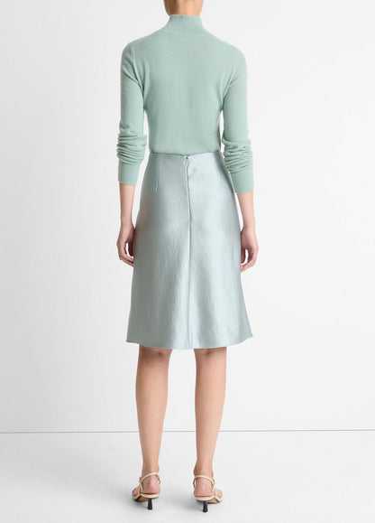 VINCE Smart Buy - Satin A-Line Knee Skirt in Skirts