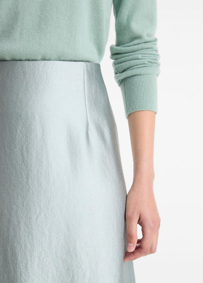 VINCE Smart Buy - Satin A-Line Knee Skirt in Skirts