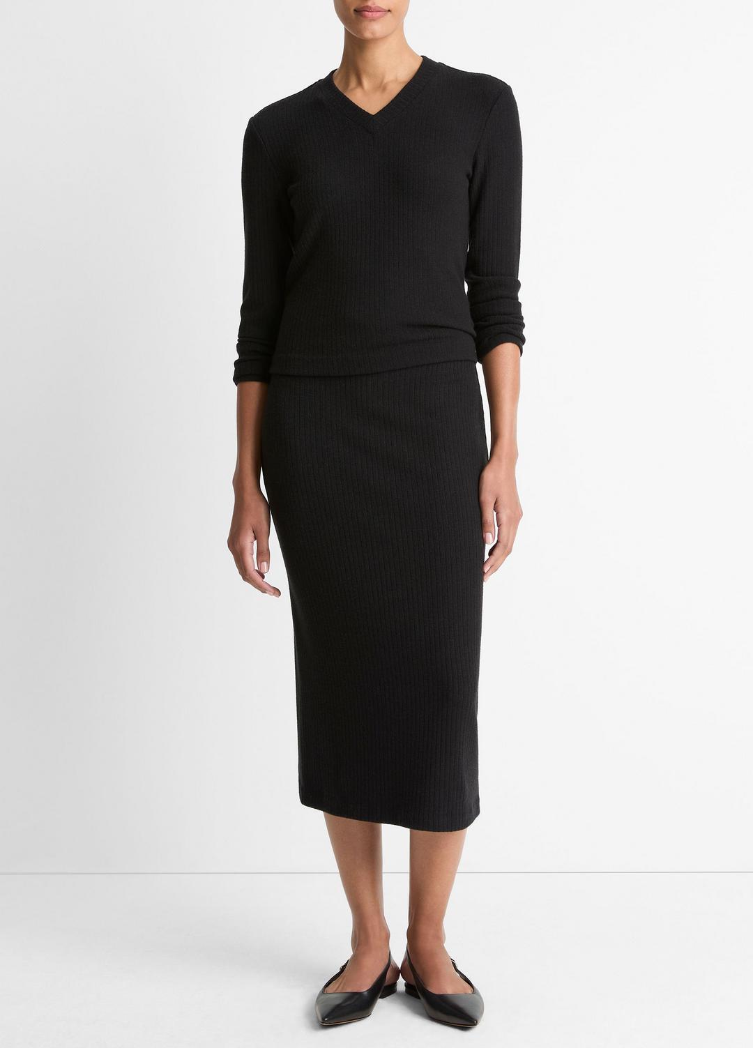 VINCE Featured - Cozy Rib Midi Skirt in Skirts
