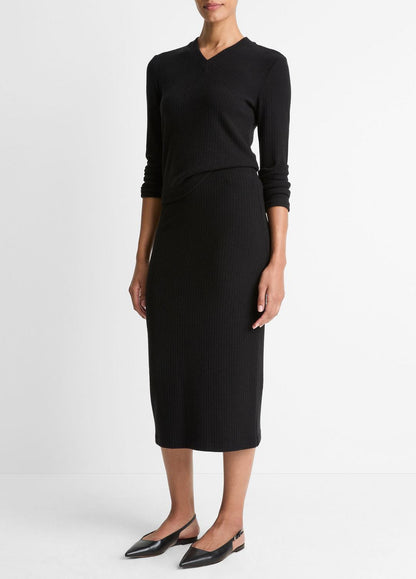 VINCE Featured - Cozy Rib Midi Skirt in Skirts