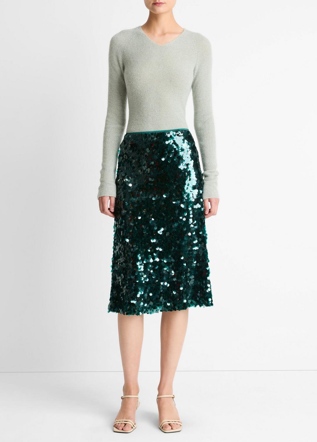 VINCE New - Paillette Bias Skirt in Skirts