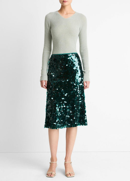 VINCE New - Paillette Bias Skirt in Skirts