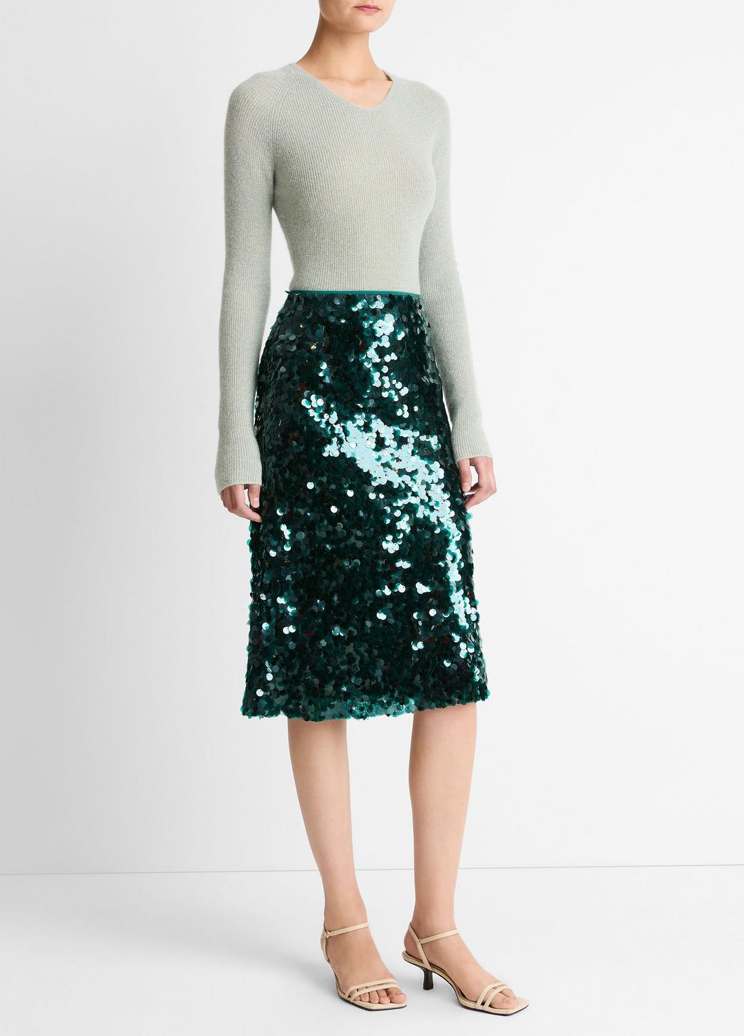 VINCE New - Paillette Bias Skirt in Skirts