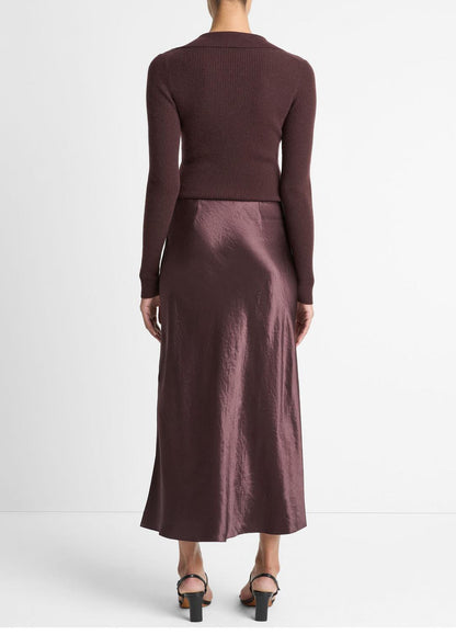 VINCE Signature - Satin Side-Slit Slip Skirt in Skirts