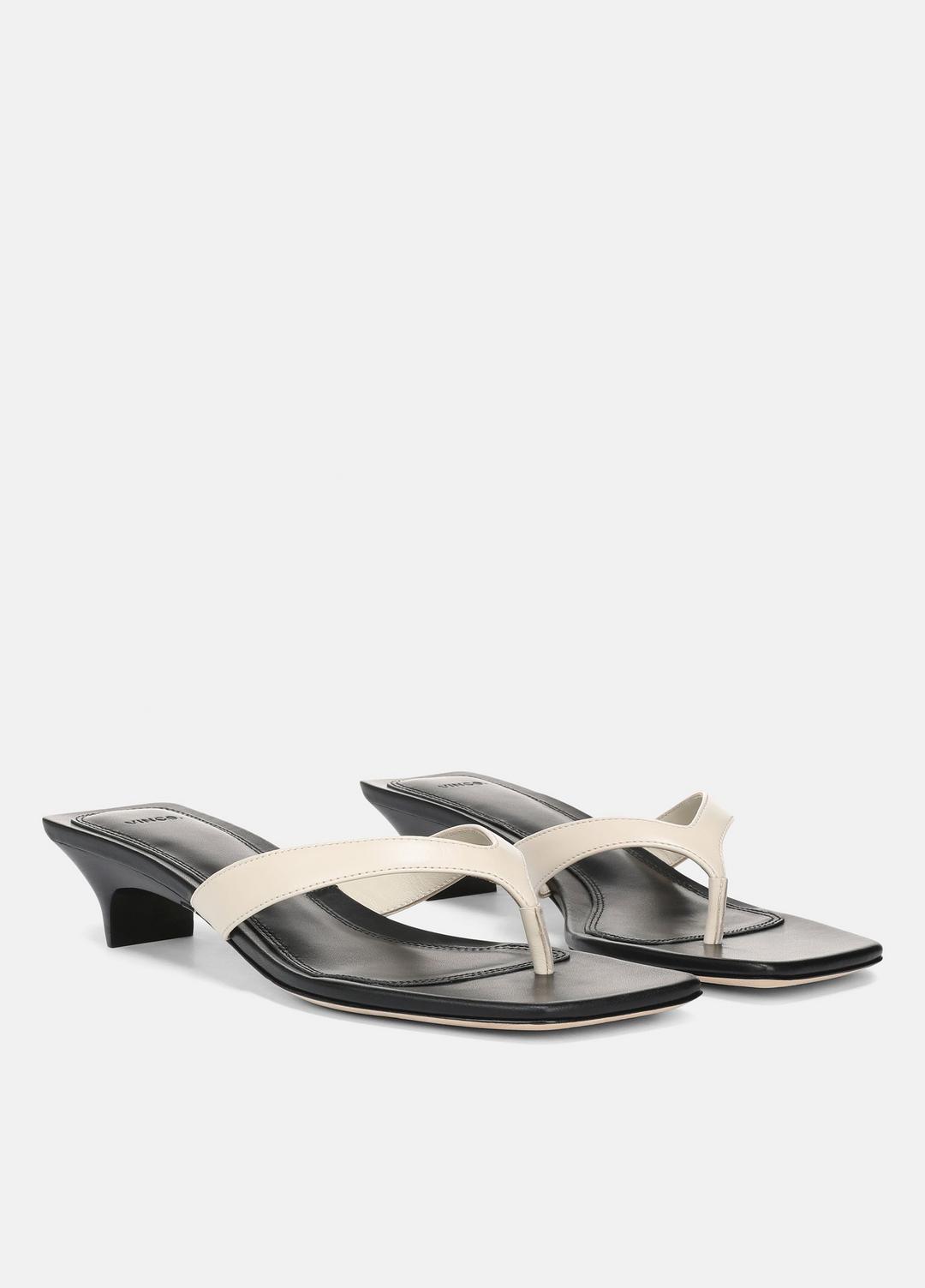 VINCE Quality - San Juan Leather Heeled Thong Sandal in Heels