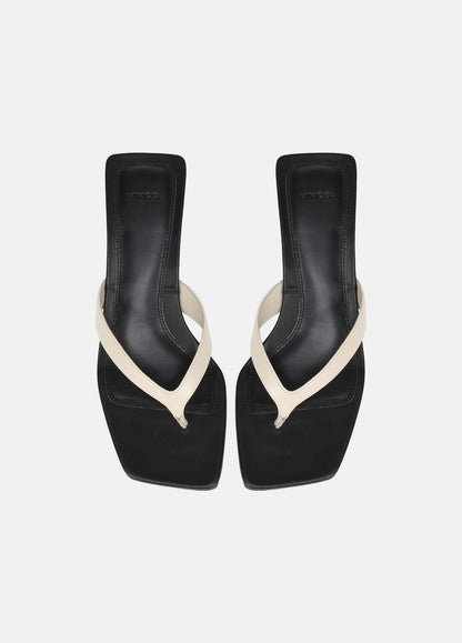 VINCE Quality - San Juan Leather Heeled Thong Sandal in Heels