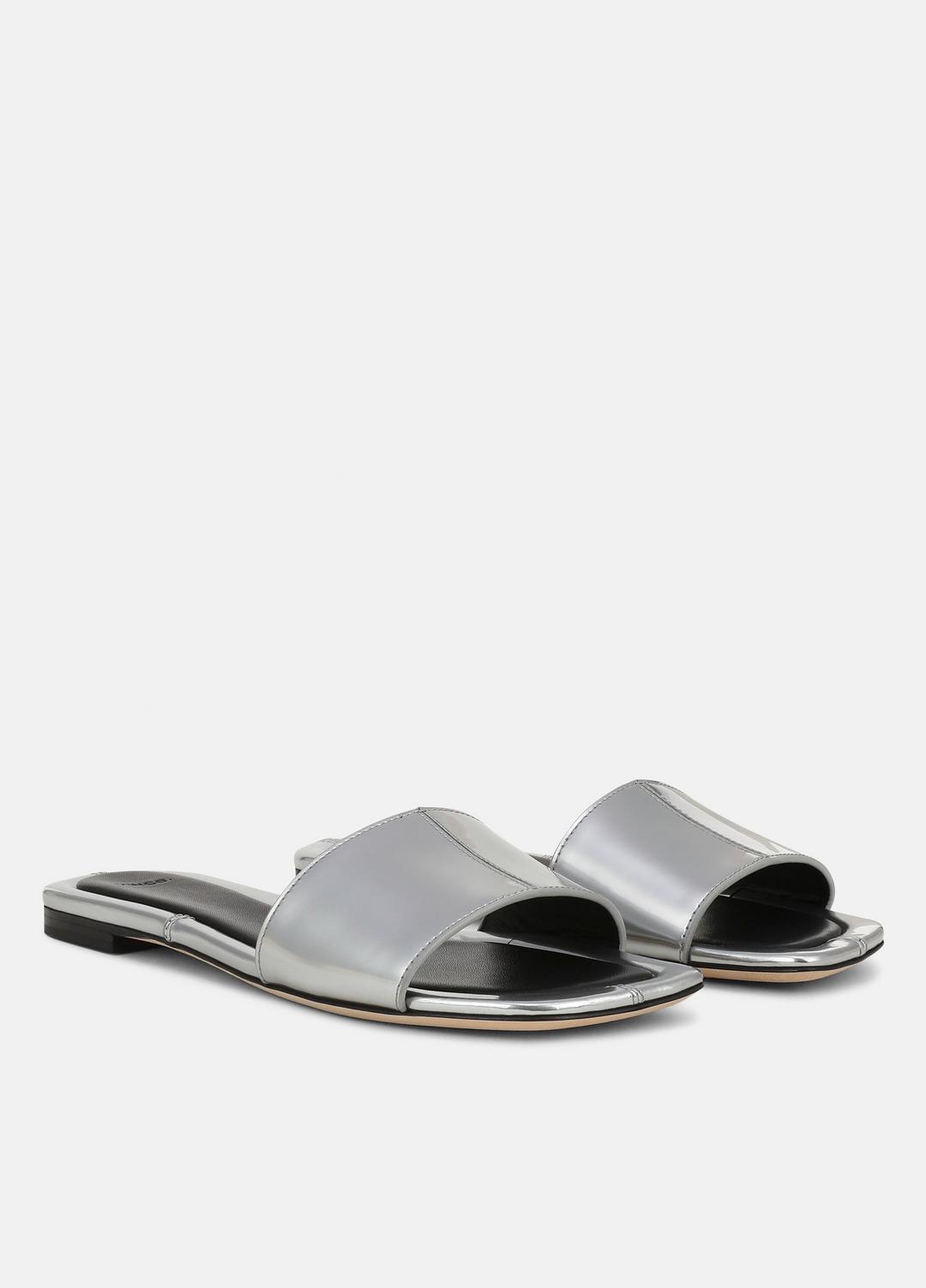 VINCE Latest - Valeria Metallic Leather Slide Sandal in Sandals