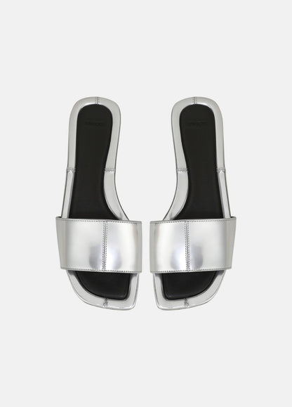 VINCE Latest - Valeria Metallic Leather Slide Sandal in Sandals