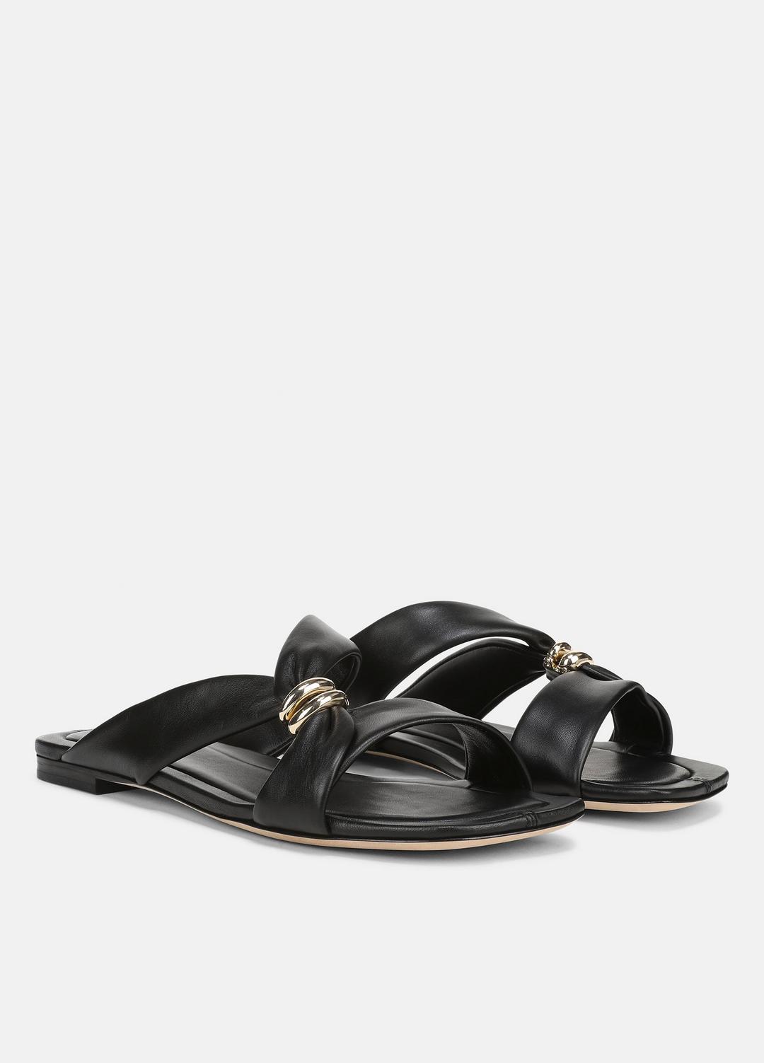 VINCE Discount - Vilma Leather Slide Sandal in Sandals