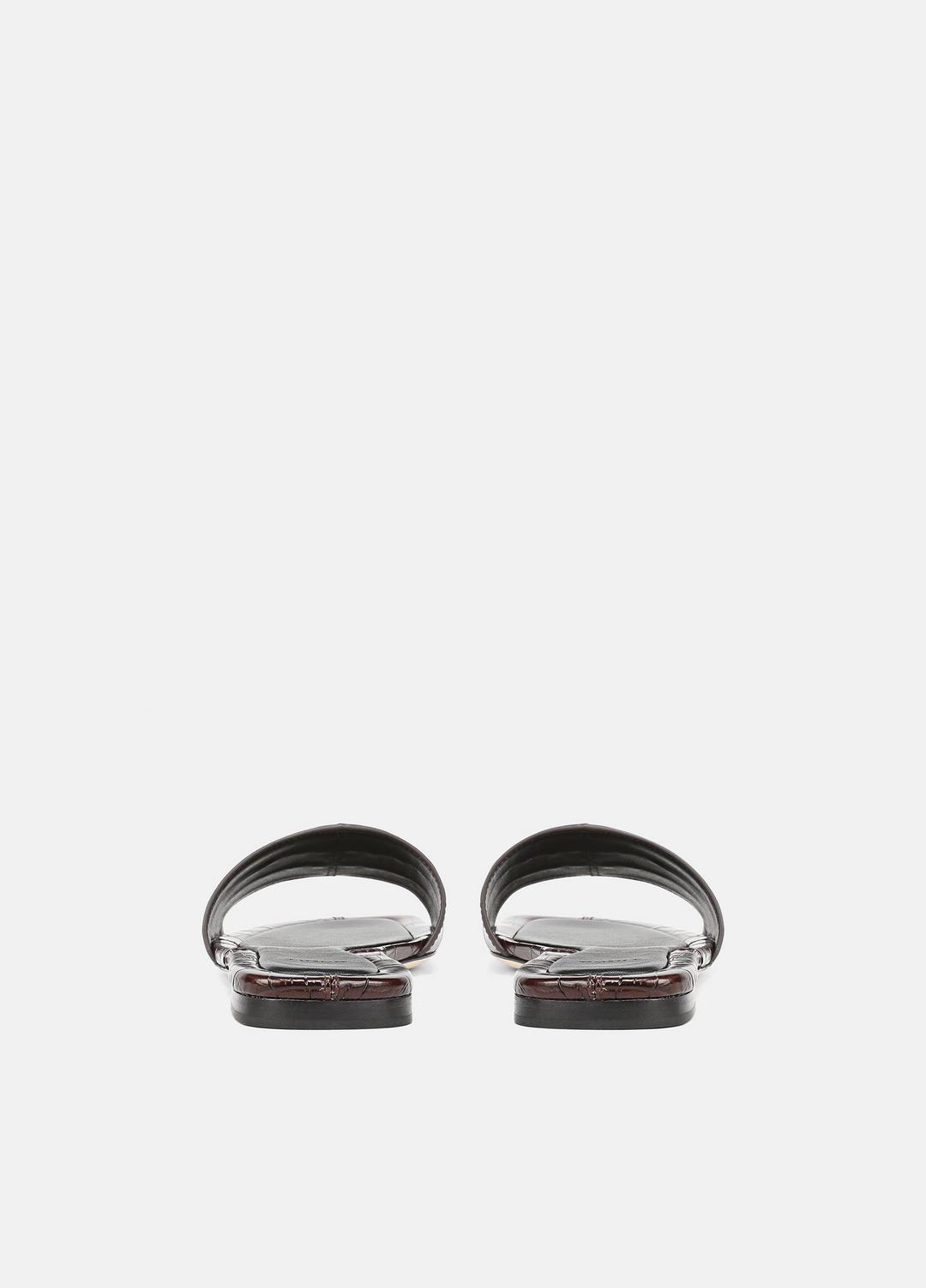 VINCE Sale - Valeria Croc-Embossed Leather Slide Sandal in Sandals