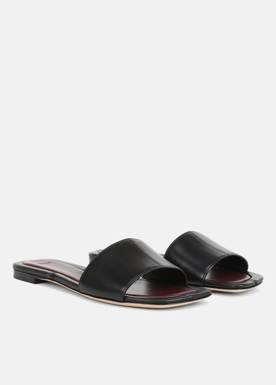 VINCE Recommended - Valeria Leather Slide Sandal in Sandals
