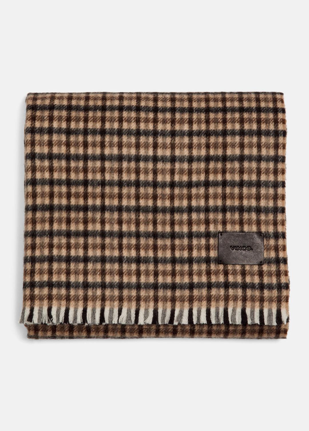 VINCE Exclusive - Gingham Wool-Cashmere Oversized Wrap in Scarves & Hats