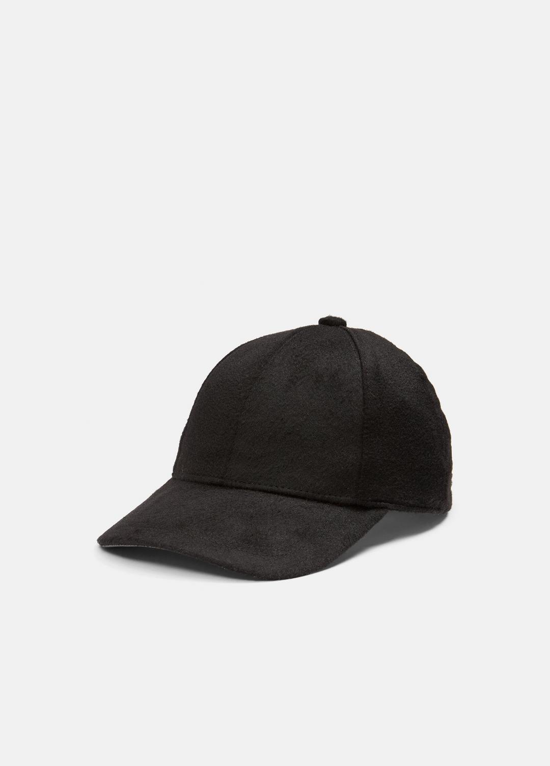 VINCE Popular - Leather-Trim Cashmere Baseball Cap in Scarves & Hats