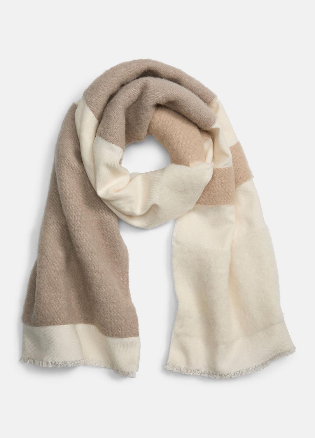 VINCE New - Brushed Alpaca-Blend Colorblock Scarf in Scarves & Hats