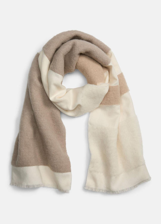VINCE New - Brushed Alpaca-Blend Colorblock Scarf in Scarves & Hats