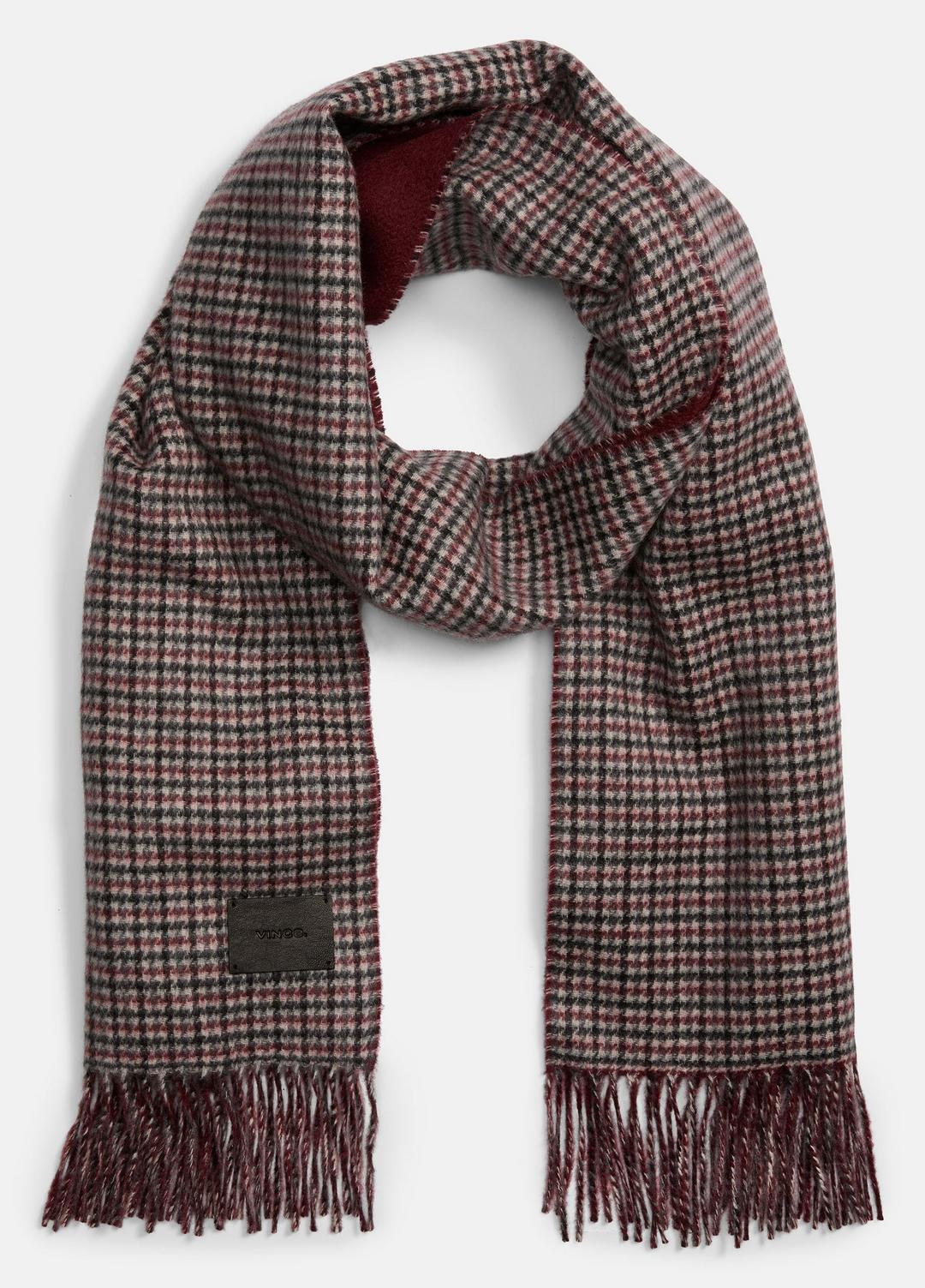 VINCE Essential - Micro-Houndstooth Cashmere Scarf in Scarves & Hats