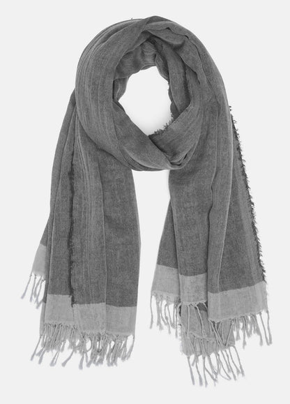 VINCE Great Value - Border-Stripe Cotton Scarf in Scarves & Hats
