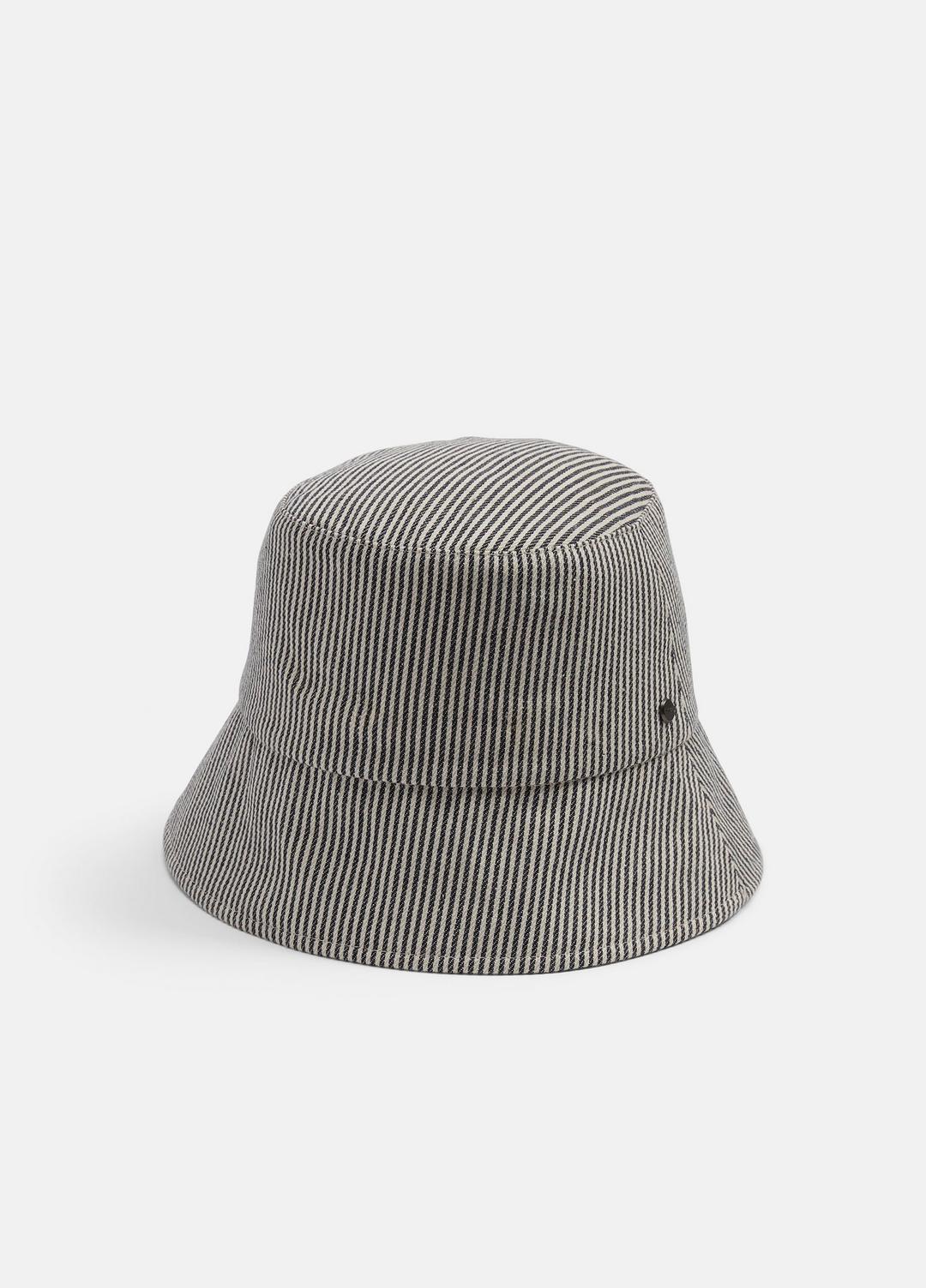 VINCE Best Price - Stripe Cotton Canvas Bucket Hat in Scarves & Hats