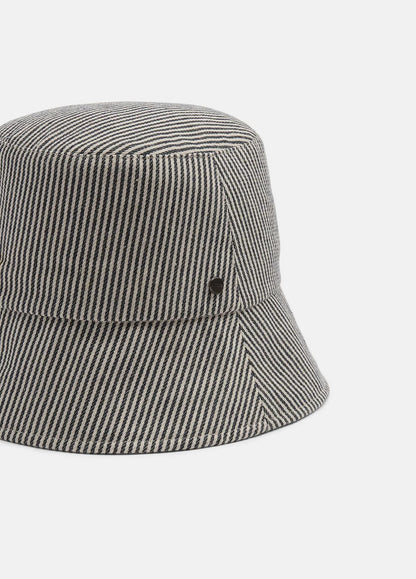 VINCE Best Price - Stripe Cotton Canvas Bucket Hat in Scarves & Hats