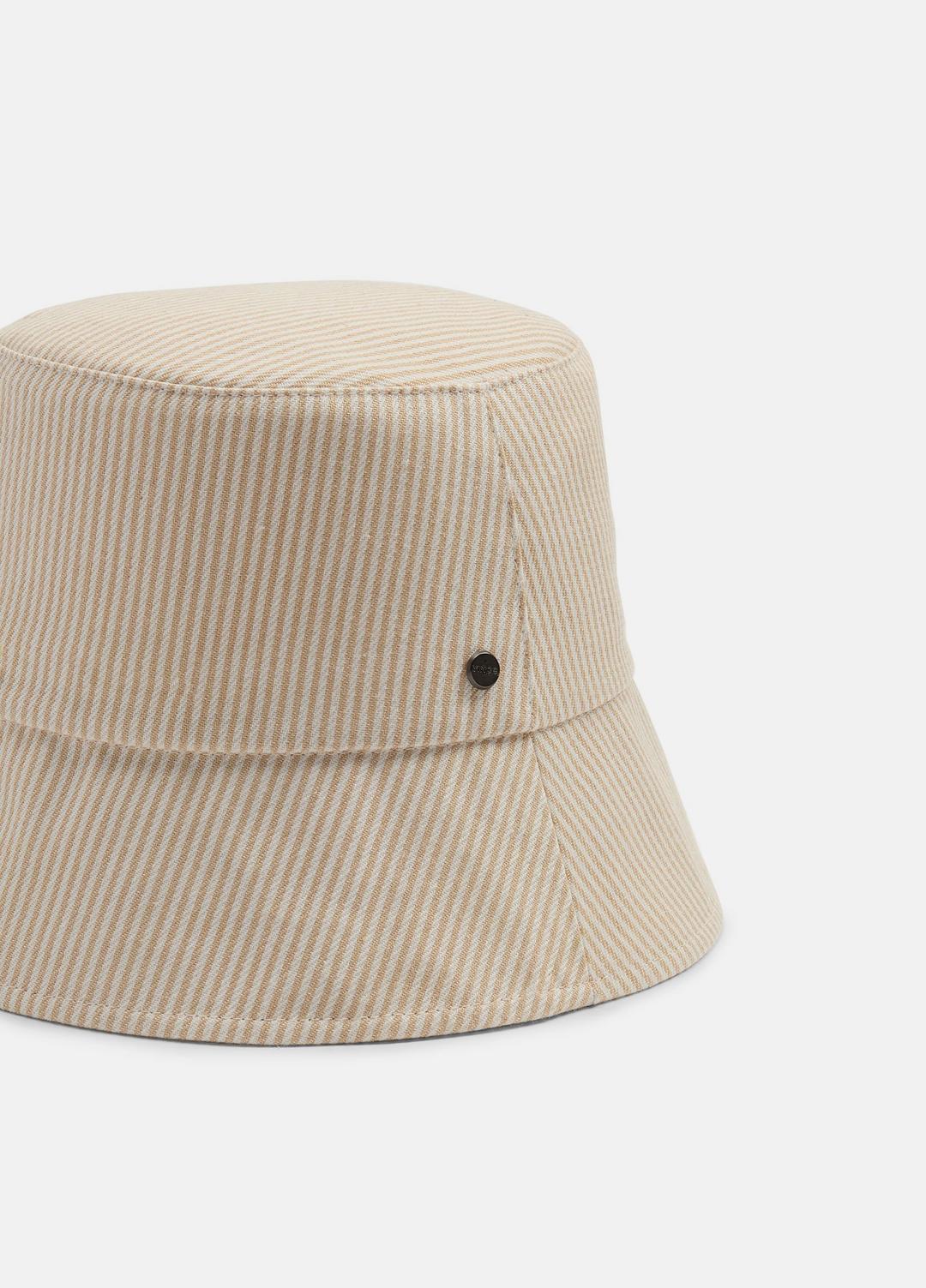 VINCE Trusted - Stripe Cotton Canvas Bucket Hat in Scarves & Hats