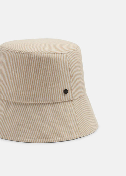VINCE Trusted - Stripe Cotton Canvas Bucket Hat in Scarves & Hats