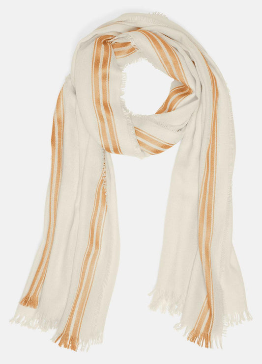 VINCE Best Price - Border-Stripe Cashmere-Silk Satin Twill Scarf in Scarves & Hats