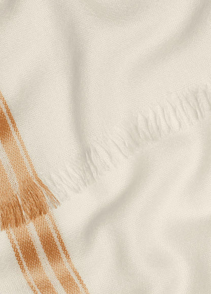 VINCE Best Price - Border-Stripe Cashmere-Silk Satin Twill Scarf in Scarves & Hats