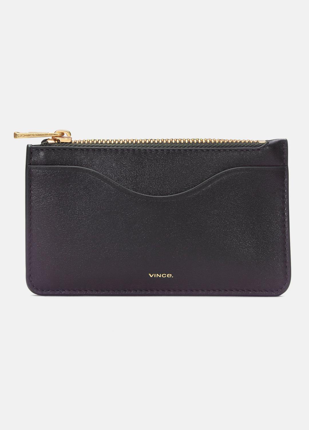 VINCE Popular - Leather Zip-Top Card Case in Handbags