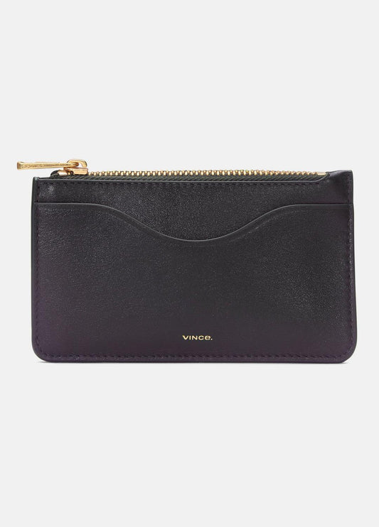 VINCE Popular - Leather Zip-Top Card Case in Handbags