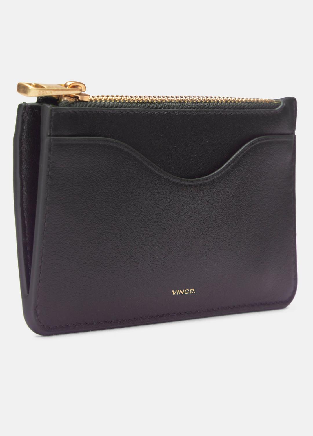 VINCE Popular - Leather Zip-Top Card Case in Handbags
