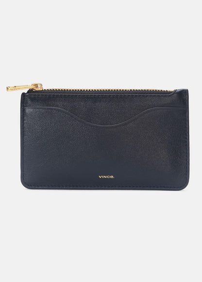 VINCE New - Leather Zip-Top Card Case in Handbags