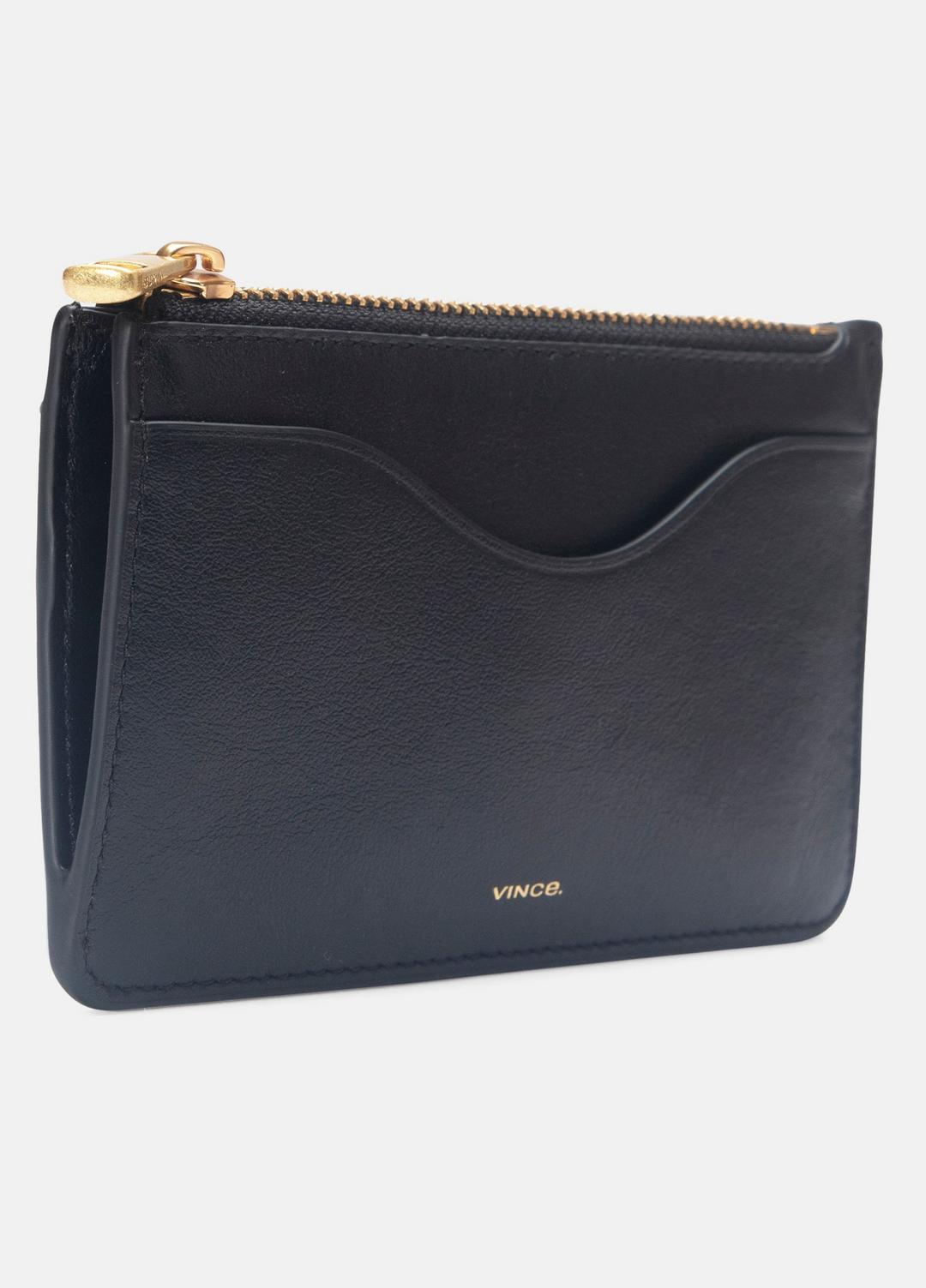 VINCE New - Leather Zip-Top Card Case in Handbags