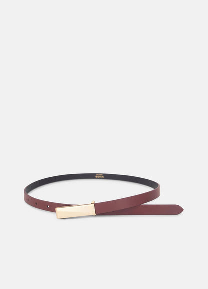 VINCE Customer Favorite - Women's 15mm Elongated Plaque Leather Belt in Belts