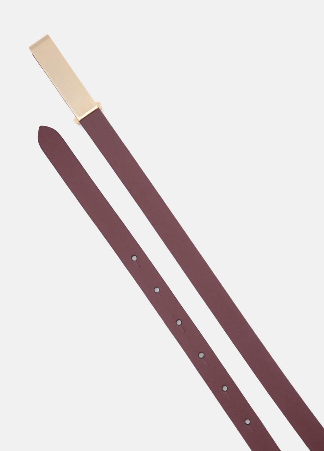 VINCE Customer Favorite - Women's 15mm Elongated Plaque Leather Belt in Belts
