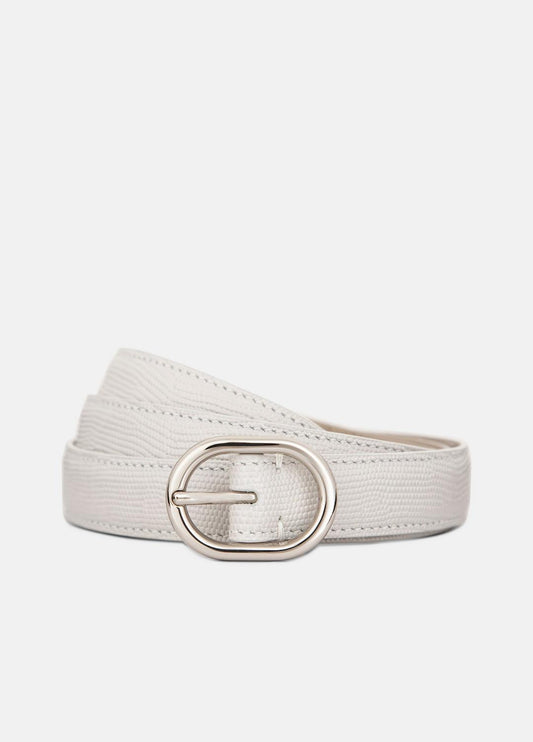 VINCE Latest - Women’s 20mm Stitched Lizard-Embossed Leather Belt in Belts