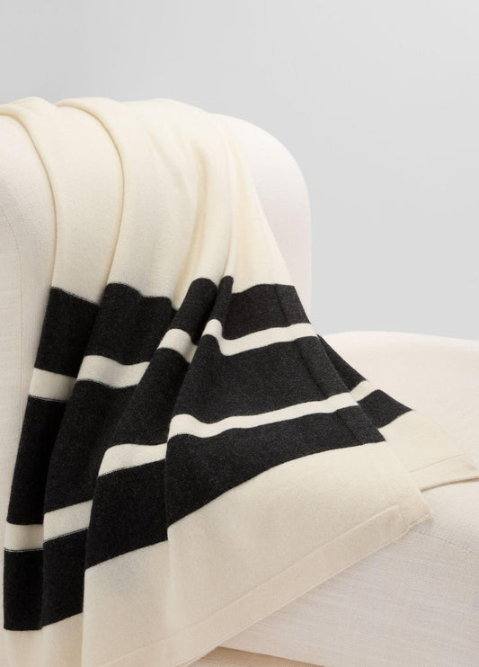 VINCE Signature - Cashmere Jersey Stripe Throw in Pillows & Blankets