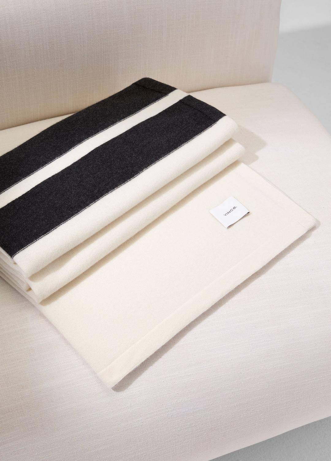 VINCE Signature - Cashmere Jersey Stripe Throw in Pillows & Blankets