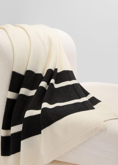 VINCE Signature - Cashmere Jersey Stripe Throw in Pillows & Blankets
