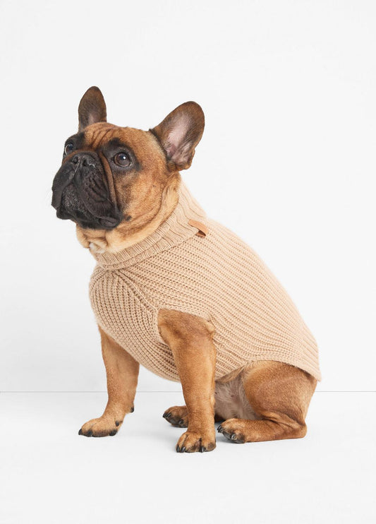 VINCE Classic - Wool and Cashmere Shaker-Stitch Dog Sweater in Dog Accessories