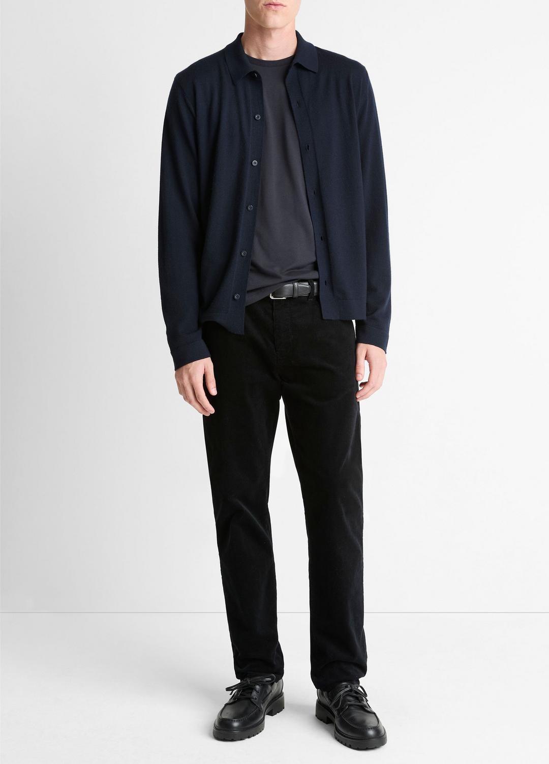 VINCE Featured - Featherweight Merino Wool-Cashmere Sweater Shirt in Long Sleeve