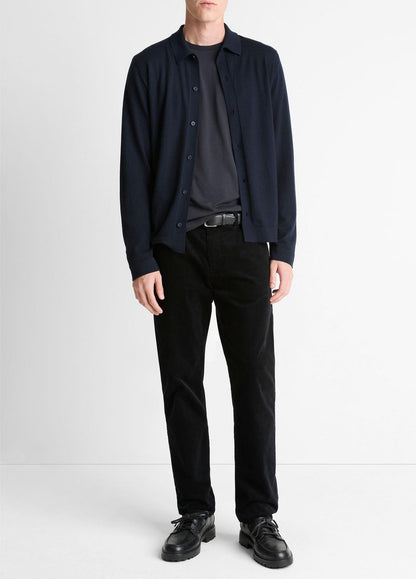 VINCE Featured - Featherweight Merino Wool-Cashmere Sweater Shirt in Long Sleeve