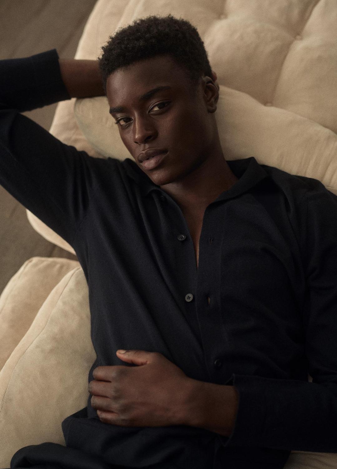 VINCE Featured - Featherweight Merino Wool-Cashmere Sweater Shirt in Long Sleeve