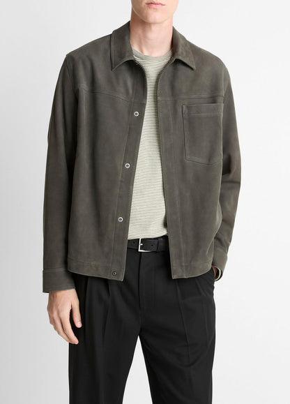 VINCE Best Price - Nubuck Leather Trucker Jacket in Leather Jackets