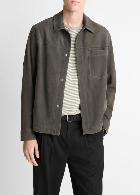 VINCE Best Price - Nubuck Leather Trucker Jacket in Leather Jackets